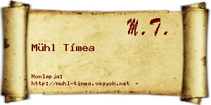 Mühl Tímea névjegykártya